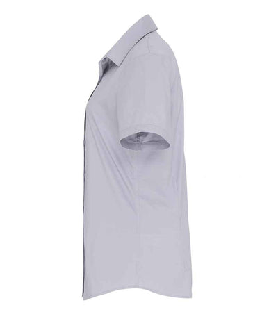 Premier Ladies Short Sleeve Stretch Fit Poplin Shirt | Silver Shirt Premier style-pr346 Schoolwear Centres