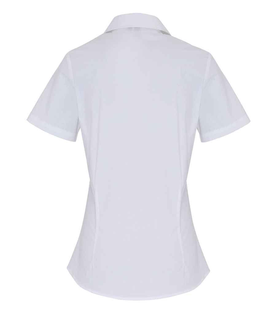 Premier Ladies Short Sleeve Stretch Fit Poplin Shirt | White Shirt Premier style-pr346 Schoolwear Centres