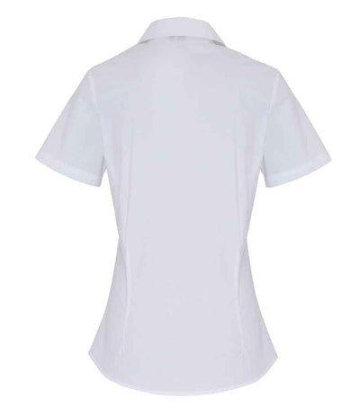 Premier Ladies Short Sleeve Stretch Fit Poplin Shirt | White Shirt Premier style-pr346 Schoolwear Centres