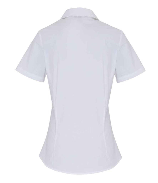 Premier Ladies Short Sleeve Stretch Fit Poplin Shirt | White Shirt Premier style-pr346 Schoolwear Centres