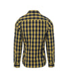 Premier Ladies Mulligan Check Long Sleeve Shirt | Camel/Navy Shirt Premier style-pr350 Schoolwear Centres