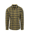 Premier Ladies Mulligan Check Long Sleeve Shirt | Camel/Navy Shirt Premier style-pr350 Schoolwear Centres