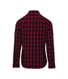 Premier Ladies Mulligan Check Long Sleeve Shirt | Red/Navy Shirt Premier style-pr350 Schoolwear Centres