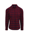 Premier Ladies Mulligan Check Long Sleeve Shirt | Red/Navy Shirt Premier style-pr350 Schoolwear Centres