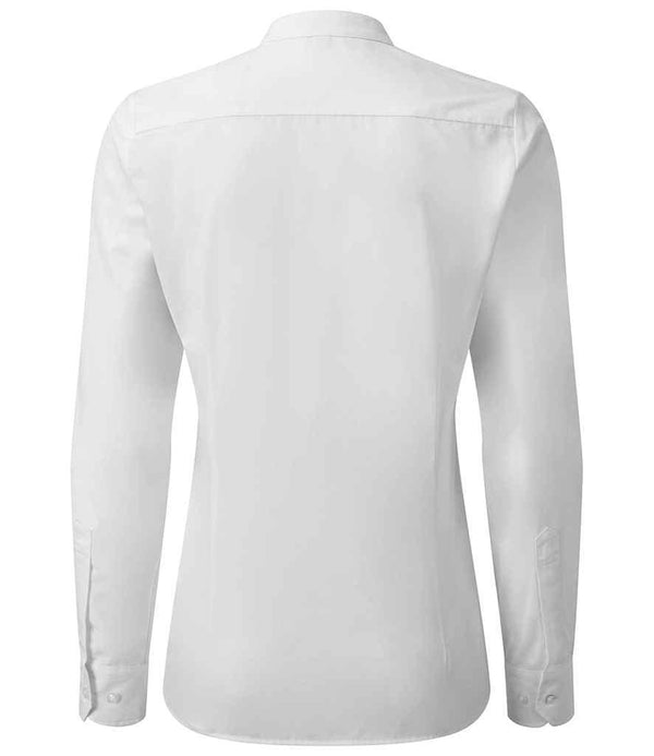 Premier Ladies Banded Collar Grandad Shirt | White Shirt Premier style-pr358 Schoolwear Centres