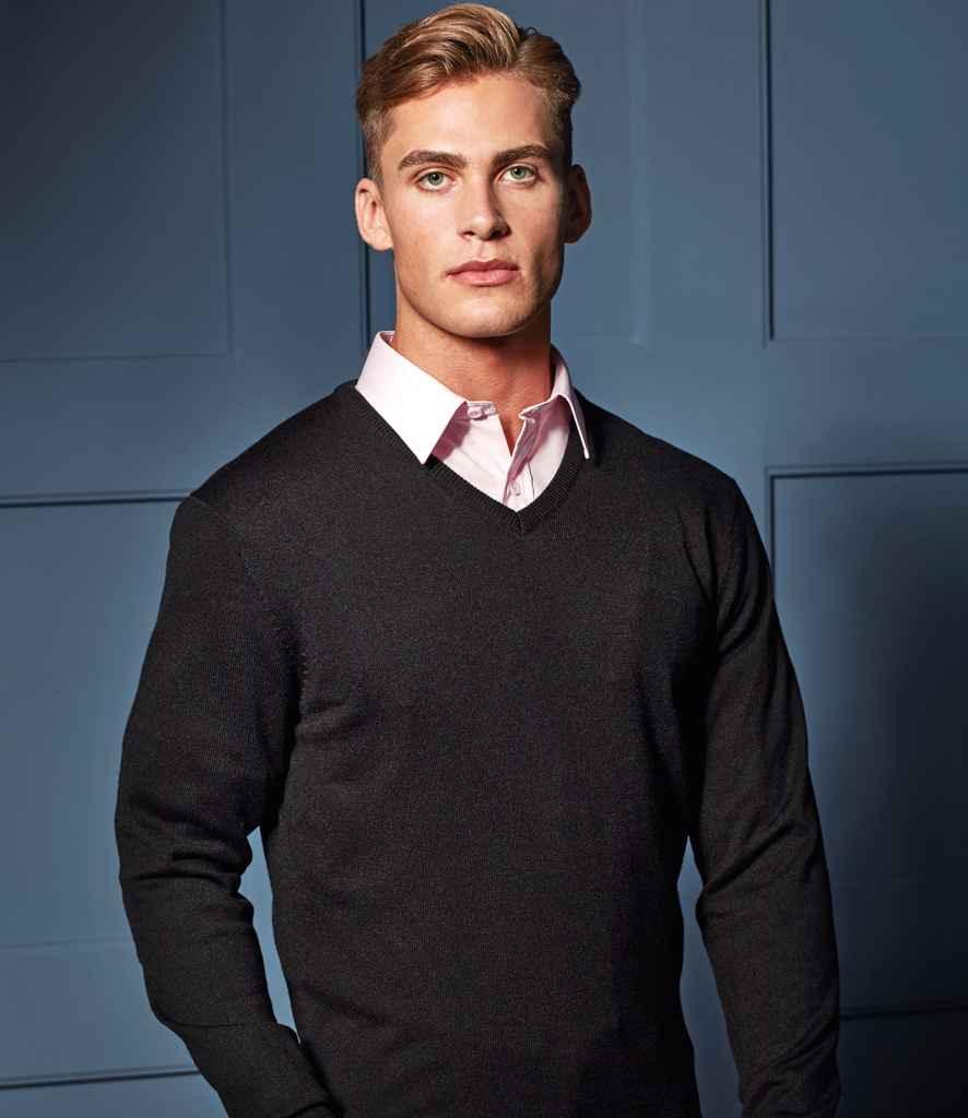 Premier Essential Acrylic V Neck Sweater | Black Jumper Premier style-pr400 Schoolwear Centres