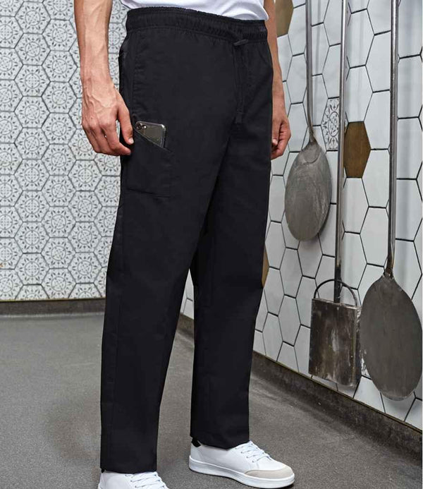 Premier Select Slim Leg Chef's Trousers | Black Trousers Premier style-pr554 Schoolwear Centres