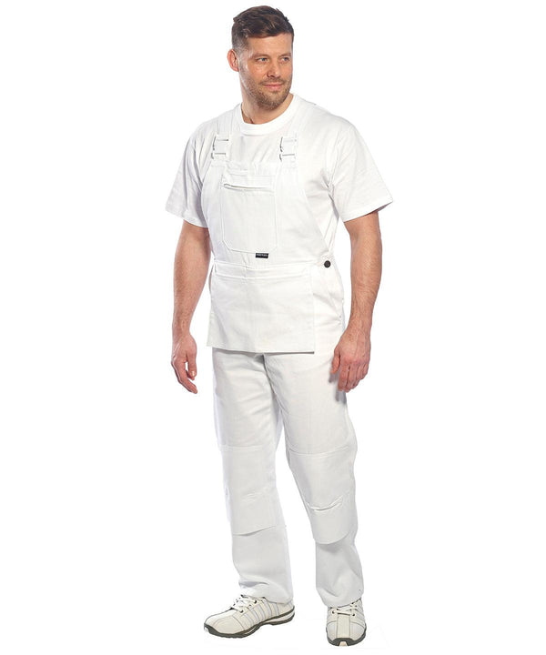 White - Bolton painter's bib and brace (S810) Coveralls Portwest Safe to wash at 60 degrees, Safetywear, Workwear Schoolwear Centres