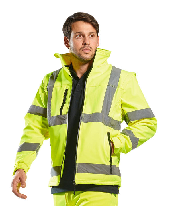 Yellow - Hi-vis softshell jacket (3L) (S428) Jackets Portwest Jackets & Coats, Plus Sizes, Safetywear, Softshells, Workwear Schoolwear Centres
