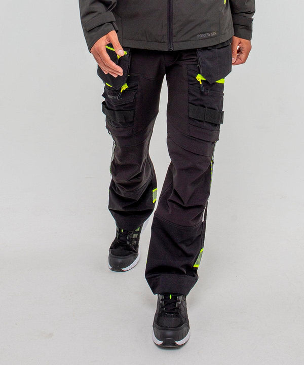 Black - DX440 Detachable holster pocket trouser (DX440) slim fit Trousers Portwest Plus Sizes, Technical Workwear, Trousers & Shorts, UPF Protection, Workwear Schoolwear Centres