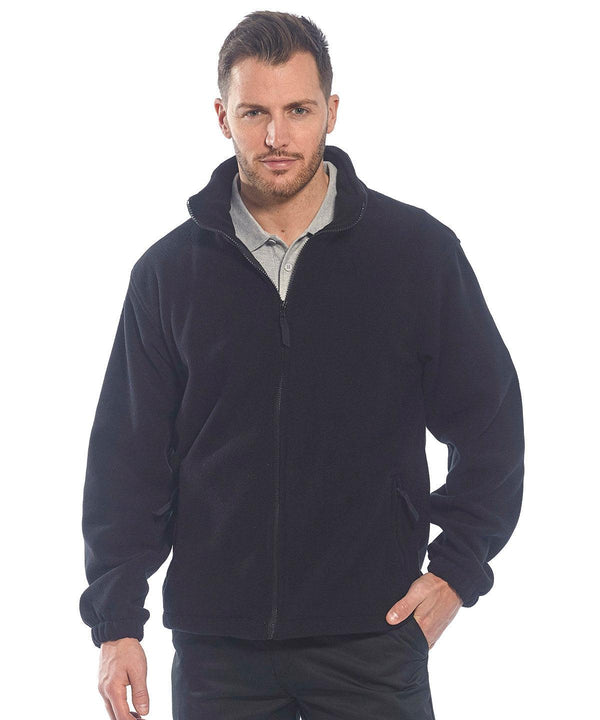 Black - Aran fleece (F205) Jackets Portwest Jackets & Coats, Jackets - Fleece, Plus Sizes, Workwear Schoolwear Centres