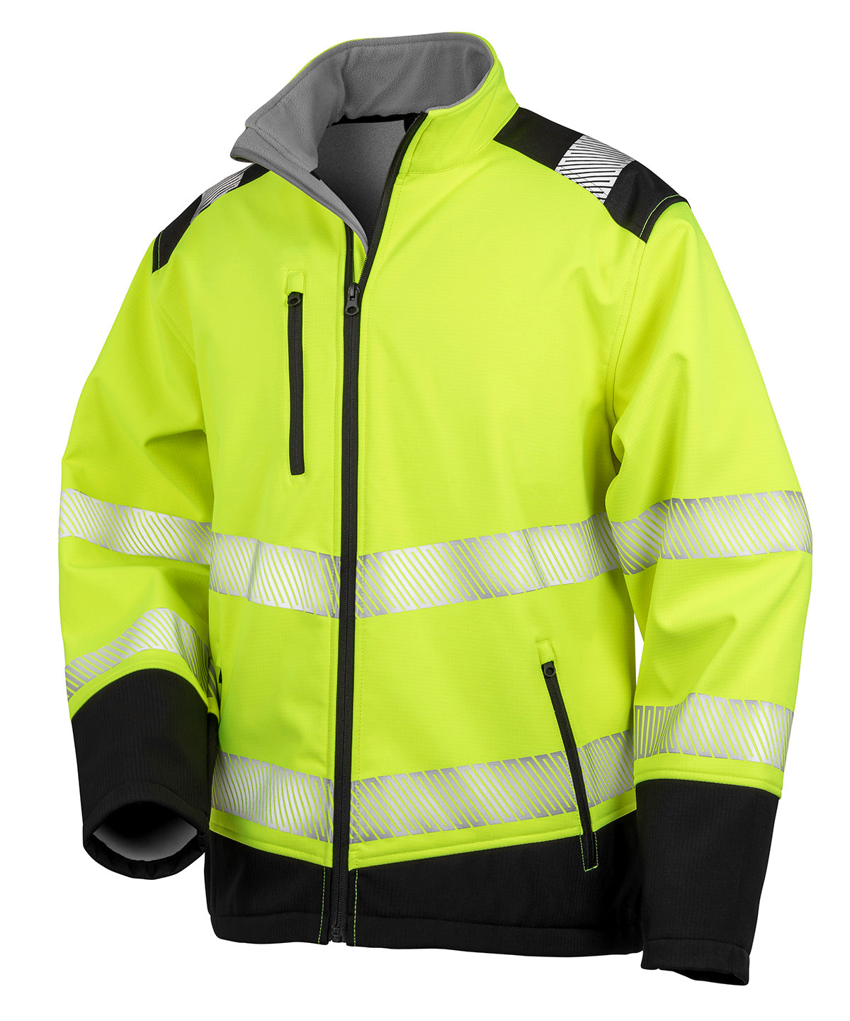 Fluorescent Yellow/Black - Printable ripstop safety softshell ...