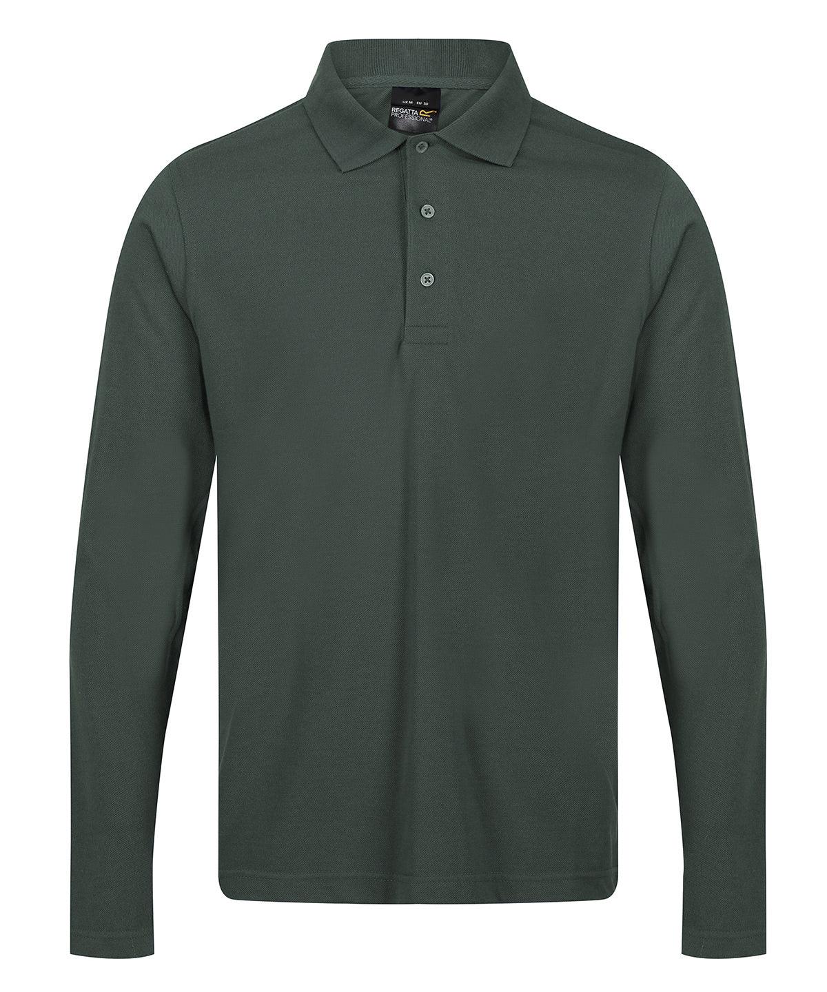 Dark Green - Pro 65/35 long sleeve polo Polos Regatta Professional New Styles for 2023, Organic & Conscious, Plus Sizes, Polos & Casual, Rebrandable Schoolwear Centres