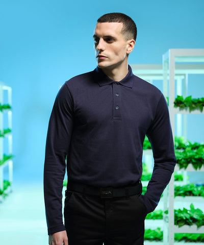 Navy - Pro 65/35 long sleeve polo Polos Regatta Professional New Styles for 2023, Organic & Conscious, Plus Sizes, Polos & Casual, Rebrandable Schoolwear Centres