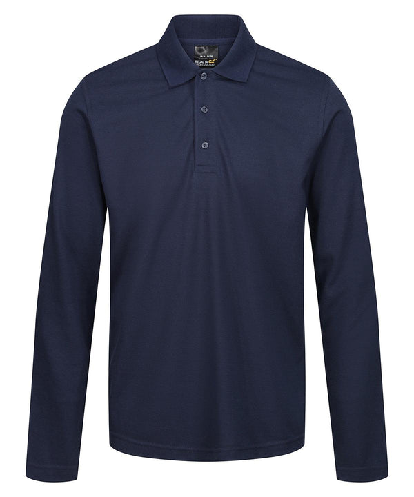 Navy - Pro 65/35 long sleeve polo Polos Regatta Professional New Styles for 2023, Organic & Conscious, Plus Sizes, Polos & Casual, Rebrandable Schoolwear Centres