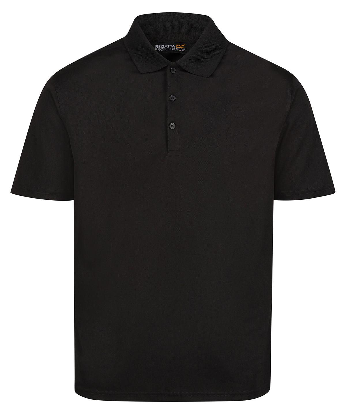 Black - Pro wicking polo Polos Regatta Professional New Styles for 2023, Plus Sizes, Polos & Casual, Rebrandable Schoolwear Centres