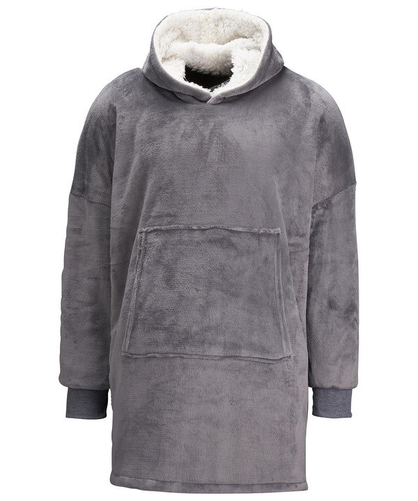 Grey - The Ribbon oversized cosy reversible sherpa hoodie Hoodies Ribbon Conscious cold weather styles, Home Comforts, Home of the hoodie, Hoodies, New For 2021, New In Autumn Winter, New In Mid Year, Oversized, Sherpas Schoolwear Centres
