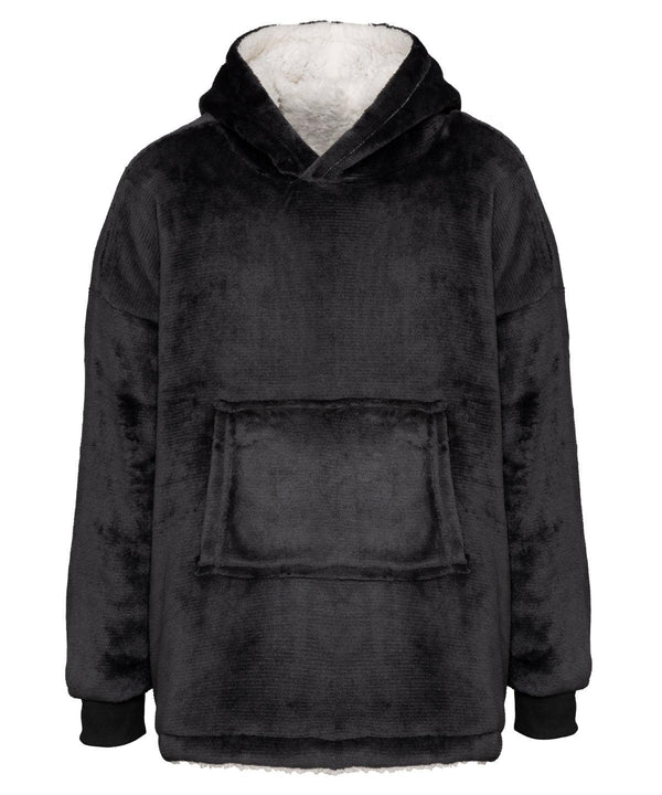 Black - The Kids Ribbon oversized cosy reversible sherpa hoodie Hoodies Ribbon Home Comforts, Hoodies, Junior, New Styles For 2022, Oversized, Ribbon Price Decrease, Sherpas, Trending Loungewear Schoolwear Centres
