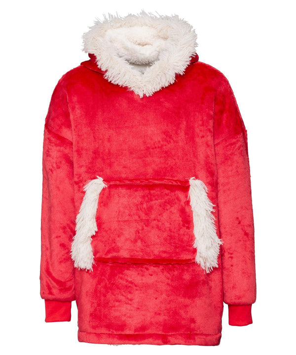 Christmas Red - The Kids Ribbon oversized cosy reversible sherpa hoodie Hoodies Ribbon Home Comforts, Hoodies, Junior, New Styles For 2022, Oversized, Ribbon Price Decrease, Sherpas, Trending Loungewear Schoolwear Centres