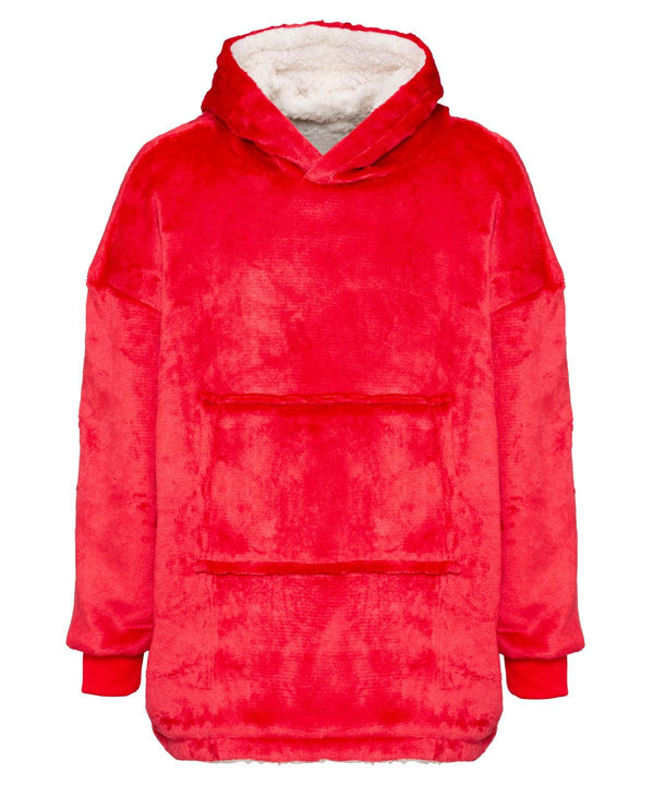 Red - The Kids Ribbon oversized cosy reversible sherpa hoodie Hoodies Ribbon Home Comforts, Hoodies, Junior, New Styles For 2022, Oversized, Ribbon Price Decrease, Sherpas, Trending Loungewear Schoolwear Centres