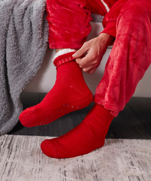 Red - The Ribbon luxury Eskimo-style fleece socks Socks Ribbon Lounge & Underwear, New in Schoolwear Centres