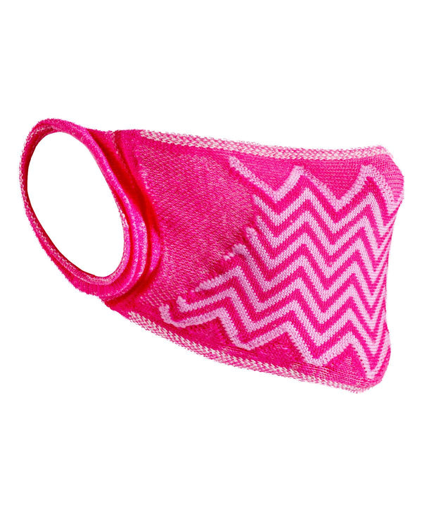 Pink/Pink - Natural yarn antibacterial zig zag face mask (Non-PPE) (Pack of 5) Face Covers Result Essential Hygiene PPE Face Covers, Personal Protection Schoolwear Centres