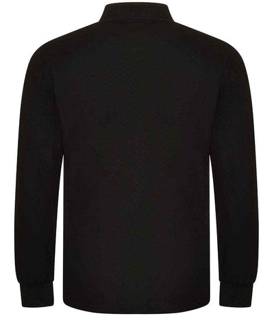 Pro RTX Pro Long Sleeve Piqué Polo Shirt | Black Polo Pro RTX style-rx102 Schoolwear Centres