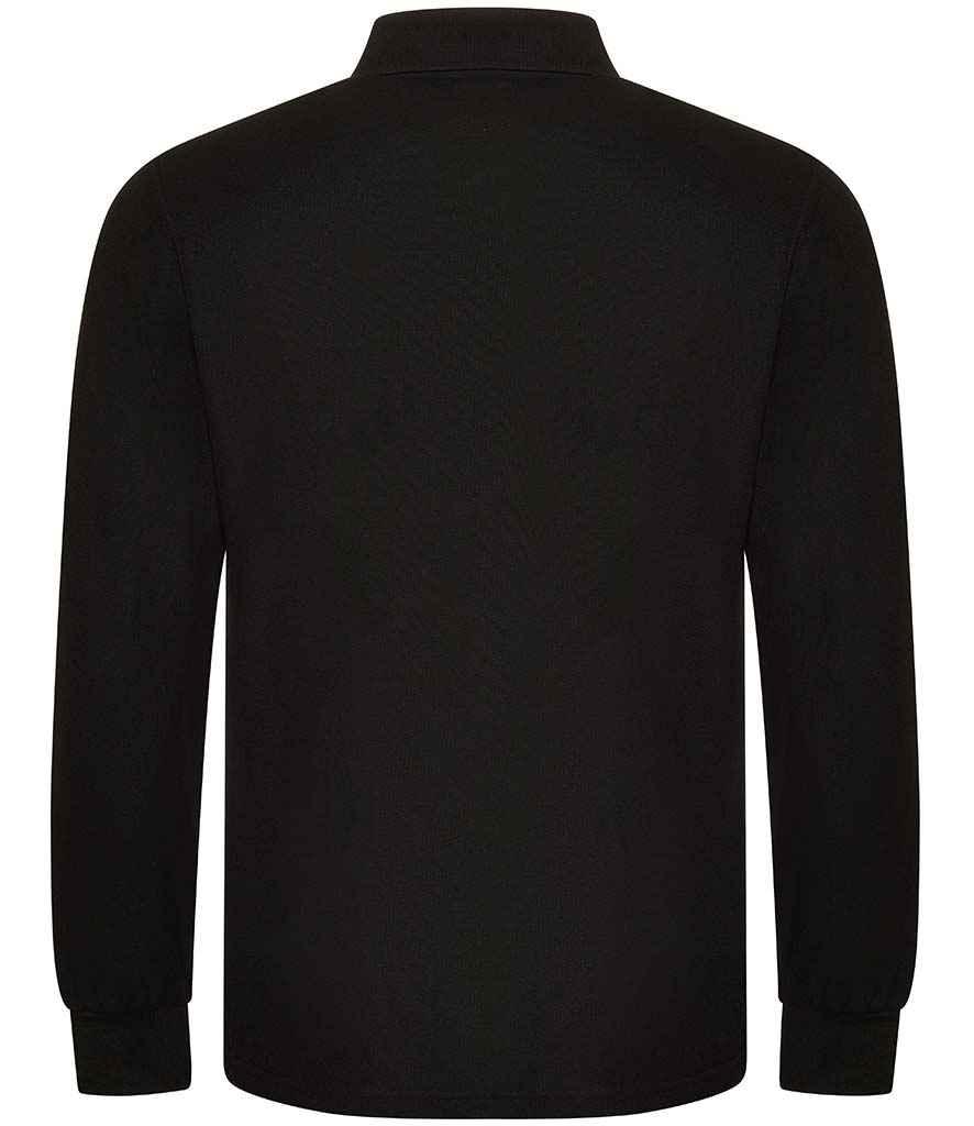 Pro RTX Pro Long Sleeve Piqué Polo Shirt | Black Polo Pro RTX style-rx102 Schoolwear Centres