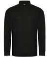 Pro RTX Pro Long Sleeve Piqué Polo Shirt | Black Polo Pro RTX style-rx102 Schoolwear Centres
