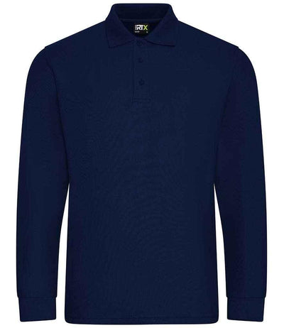 Pro RTX Pro Long Sleeve Piqué Polo Shirt | Navy Polo Pro RTX style-rx102 Schoolwear Centres