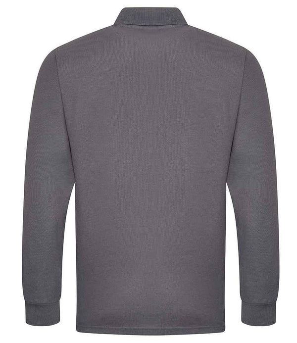 Pro RTX Pro Long Sleeve Piqué Polo Shirt | Solid Grey Polo Pro RTX style-rx102 Schoolwear Centres