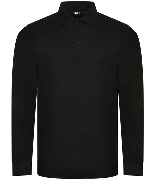 Black - Pro long sleeve polo Polos ProRTX Back to Business, Must Haves, New For 2021, New Styles For 2021, Plus Sizes, Polos & Casual, Safe to wash at 60 degrees, Workwear Schoolwear Centres