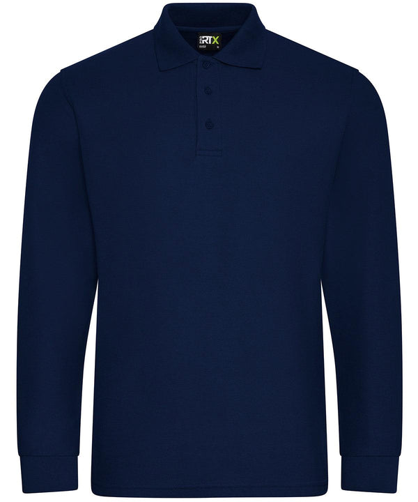Navy - Pro long sleeve polo Polos ProRTX Back to Business, Must Haves, New For 2021, New Styles For 2021, Plus Sizes, Polos & Casual, Safe to wash at 60 degrees, Workwear Schoolwear Centres