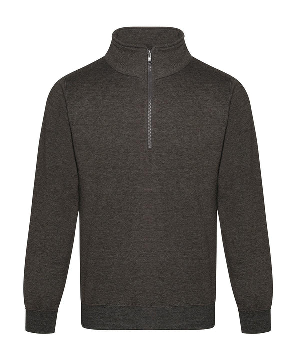 Charcoal - Pro 1/4 neck zip sweatshirt Sweatshirts ProRTX New Styles for 2023, Plus Sizes, Sweatshirts, Workwear Schoolwear Centres