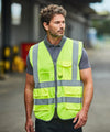 HV Yellow/Royal Blue - Executive waistcoat Safety Vests ProRTX High Visibility Plus Sizes, Safetywear, Workwear Schoolwear Centres