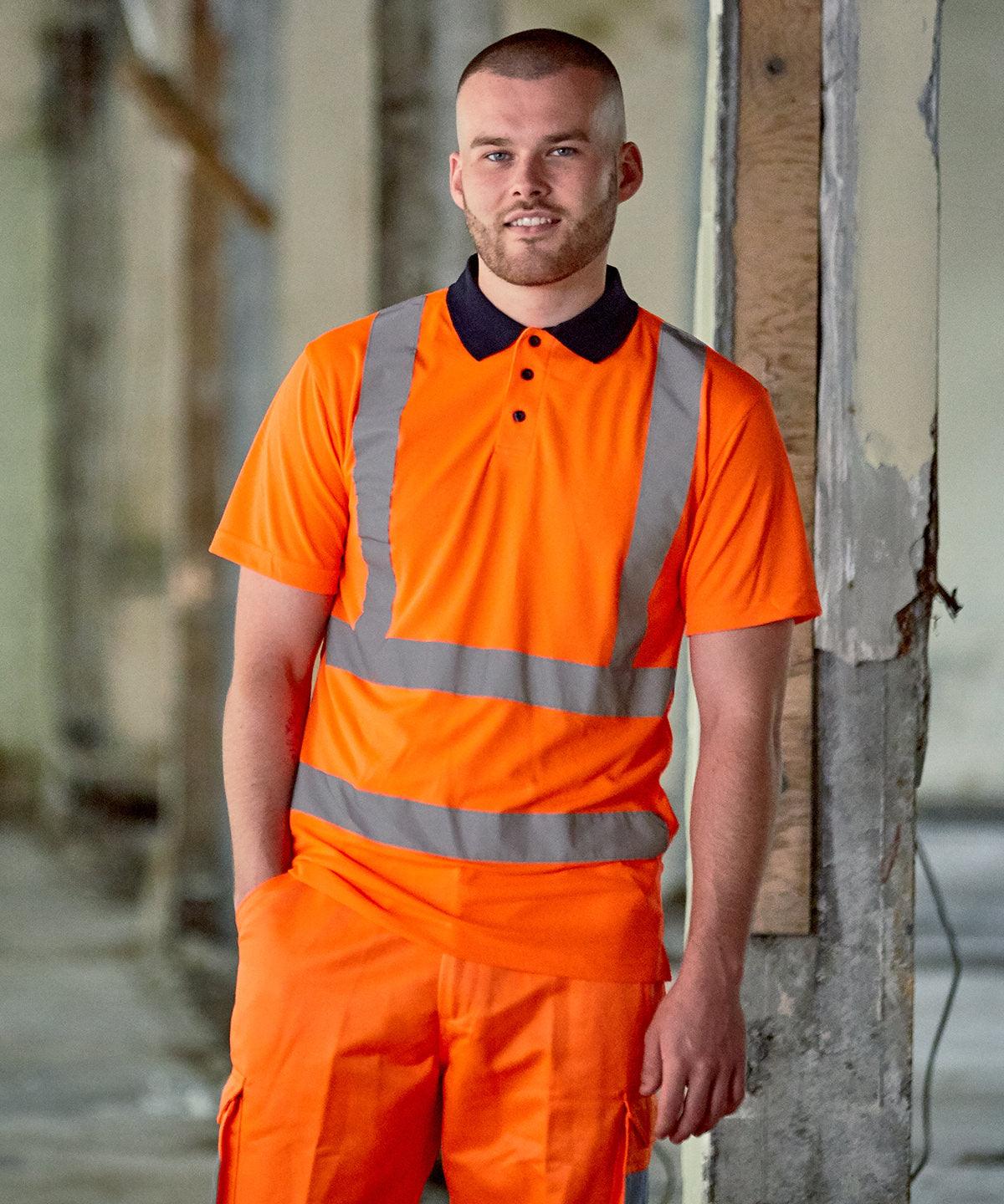 HV Yellow/Navy - High visibility polo Polos ProRTX High Visibility Must Haves, Plus Sizes, Polos & Casual, Rebrandable, Safetywear, Workwear Schoolwear Centres