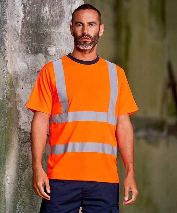 HV Orange/Navy - High visibility t-shirt T-Shirts ProRTX High Visibility Must Haves, New Sizes for 2021, Plus Sizes, Safetywear, T-Shirts & Vests, Workwear Schoolwear Centres