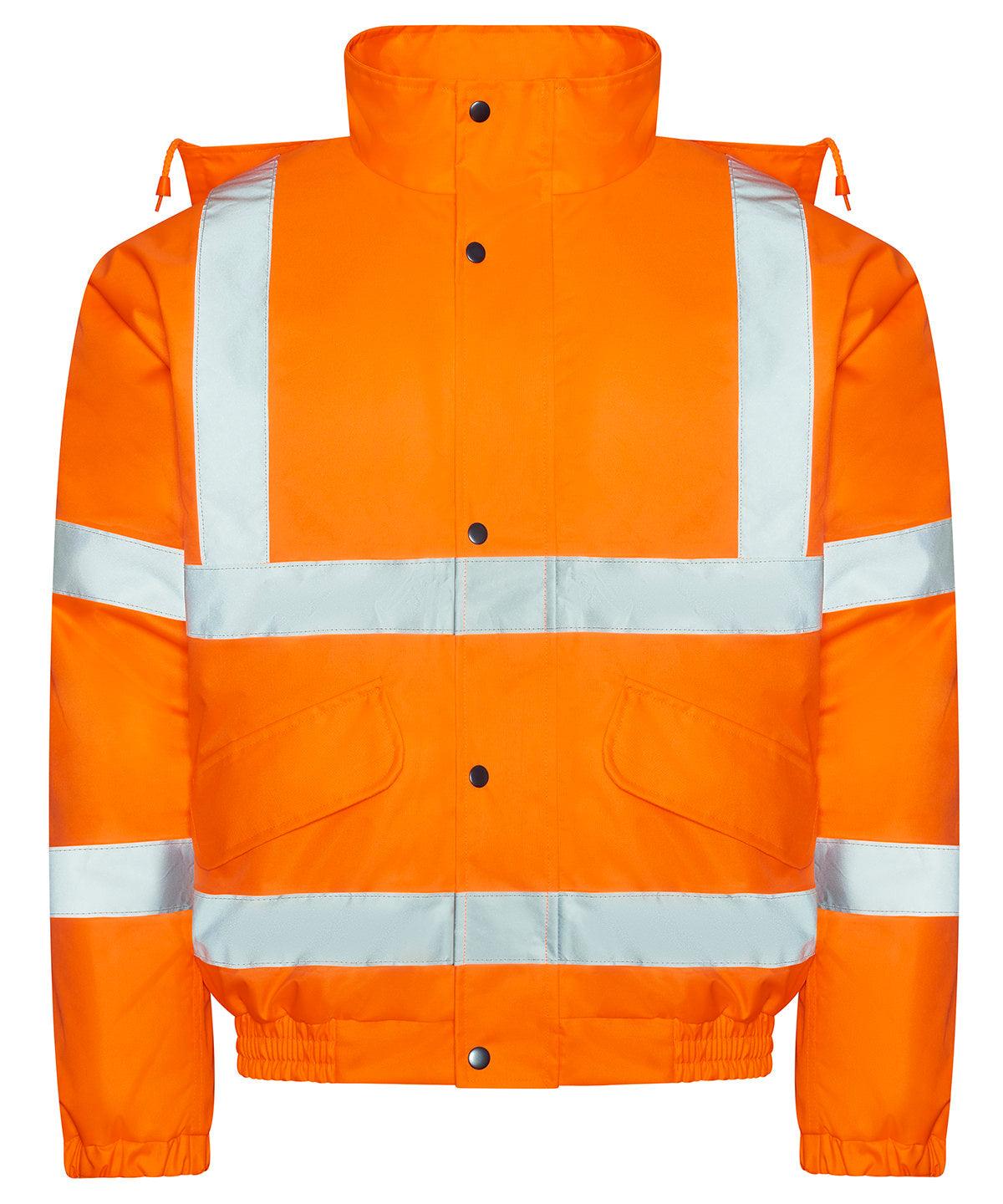 HV Orange - High visibility bomber jacket Jackets ProRTX High Visibility Jackets & Coats, New Styles For 2022, Workwear Schoolwear Centres