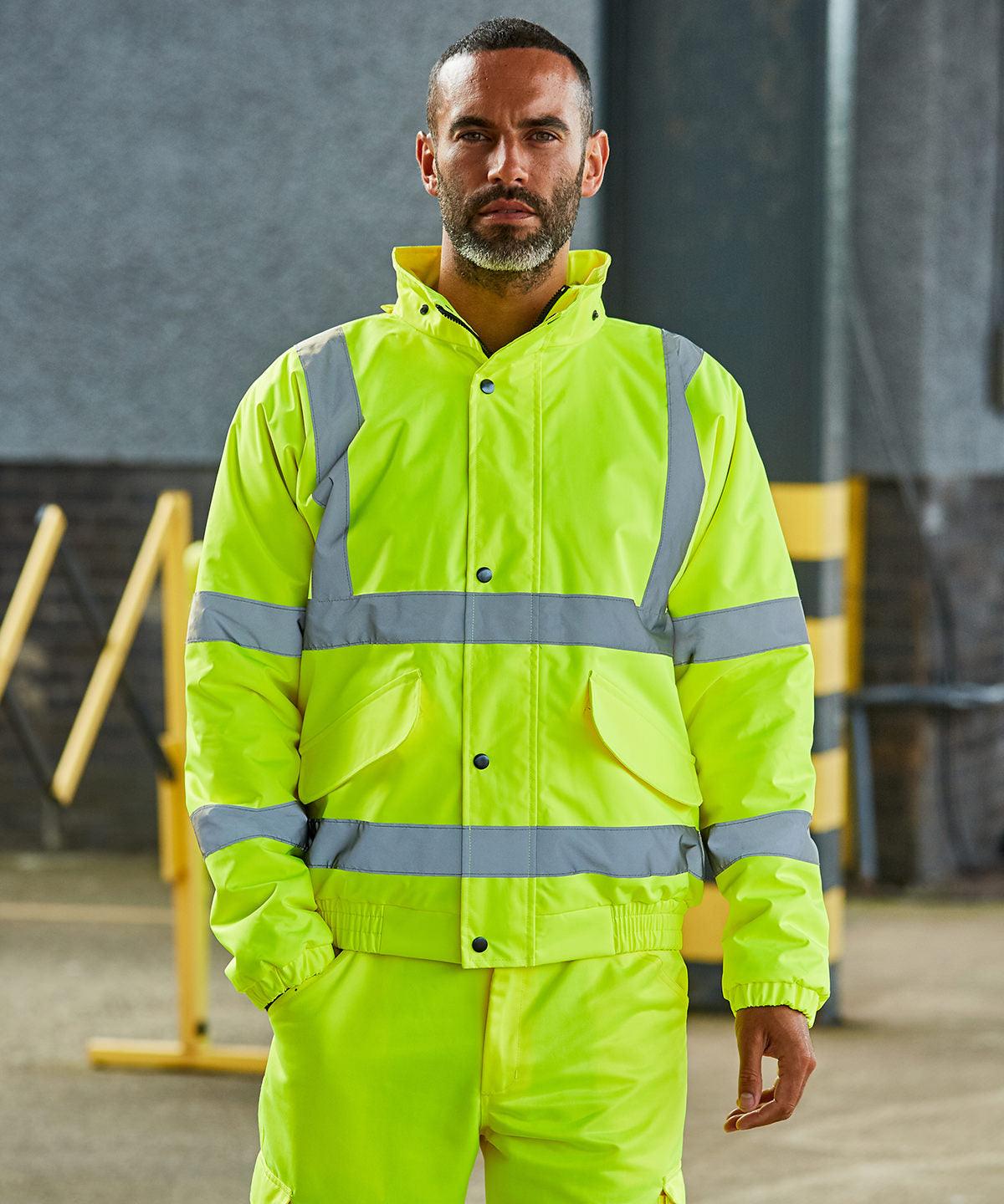 HV Yellow - High visibility bomber jacket Jackets ProRTX High Visibility Jackets & Coats, New Styles For 2022, Workwear Schoolwear Centres