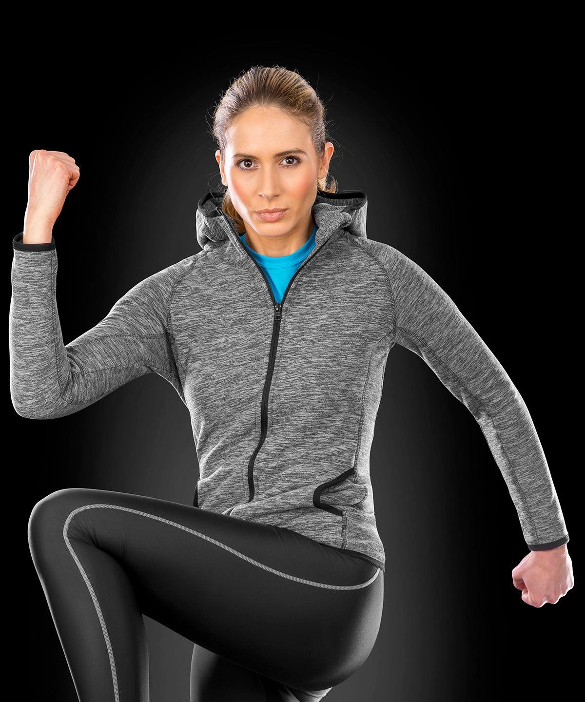 Grey/Black - Women's microfleece hoodi Hoodies Spiro Hoodies, Rebrandable, Sports & Leisure Schoolwear Centres