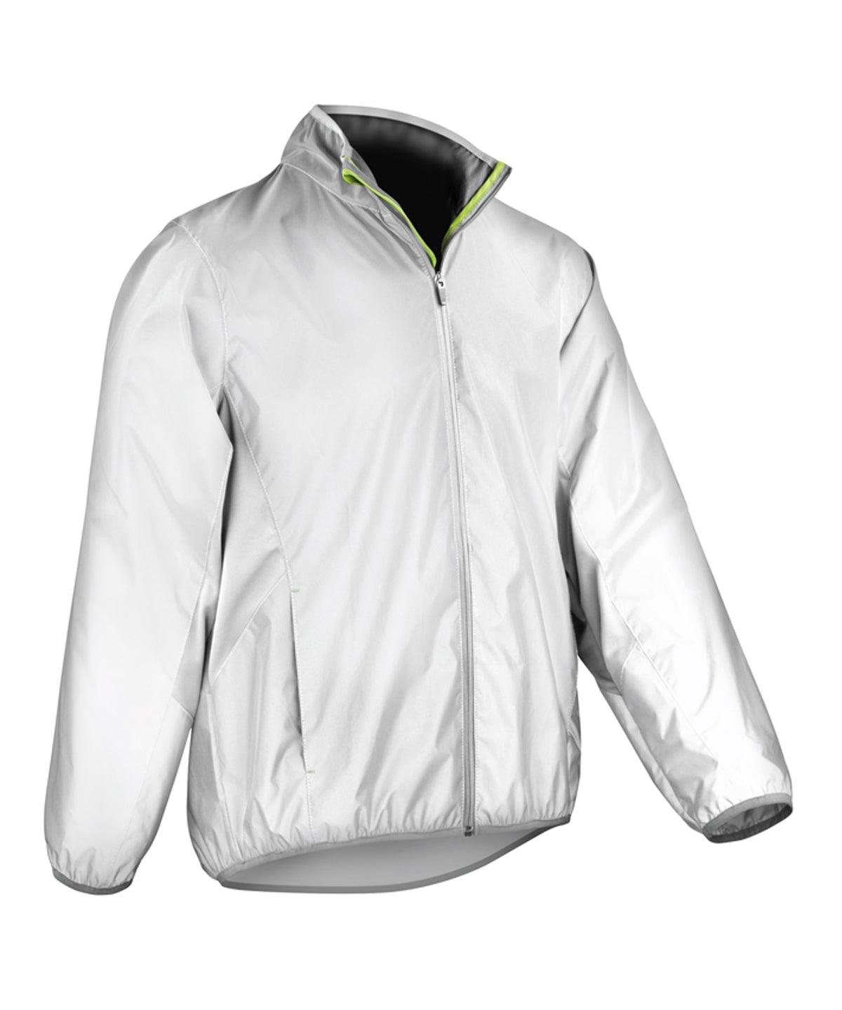 Neon White - Luxe reflective hi-vis jacket Jackets Spiro Activewear & Performance, Jackets & Coats, New For 2021, Plus Sizes, Sports & Leisure Schoolwear Centres