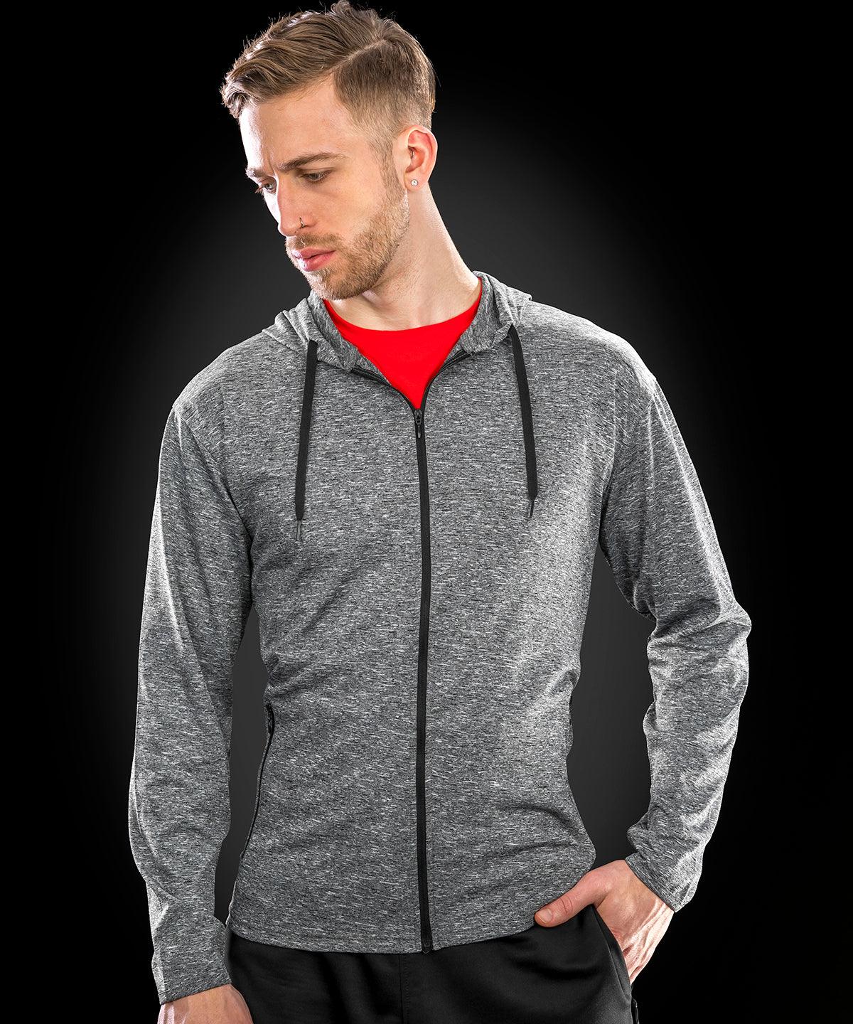 Marl Grey - Hooded tee jacket Jackets Spiro Jackets & Coats, Plus Sizes, Rebrandable, Sports & Leisure, Streetwear Schoolwear Centres