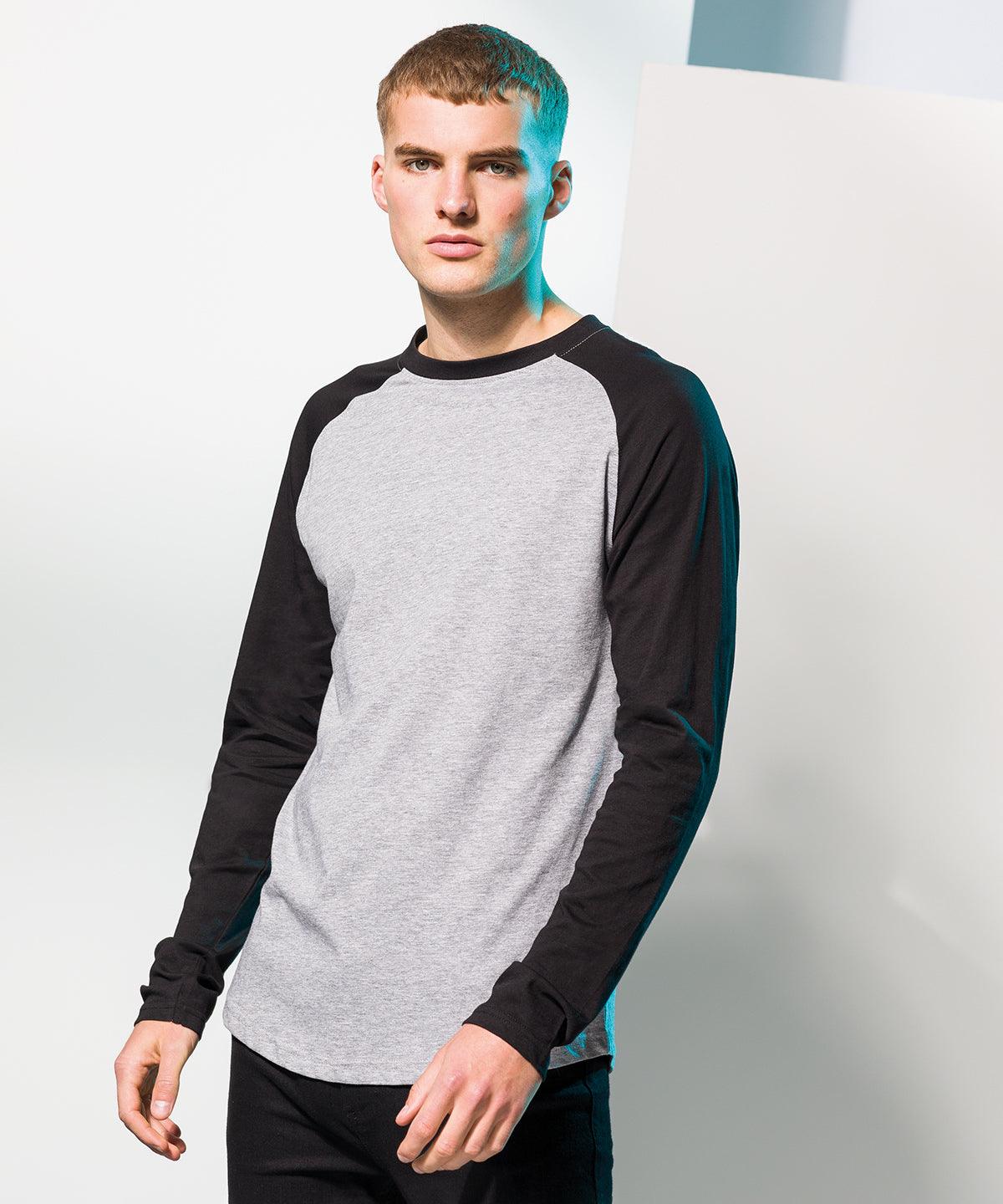 Heather Grey/Royal - Long sleeve baseball t-shirt T-Shirts SF Luxe Streetwear, Raladeal - Recently Added, Street Casual, T-Shirts & Vests Schoolwear Centres