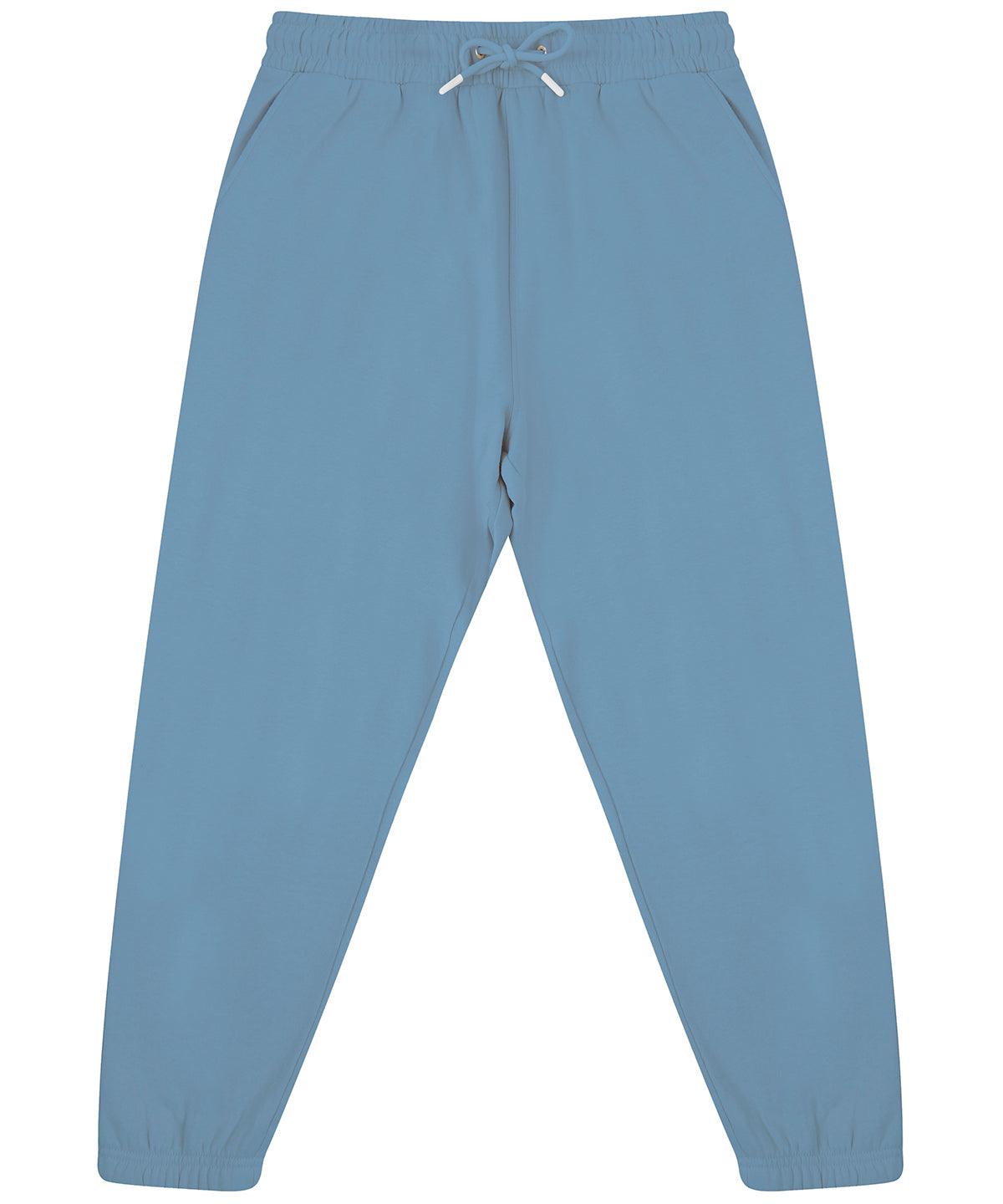 Stone Blue - Unisex sustainable fashion cuffed joggers Sweatpants SF Home Comforts, Joggers, New Styles For 2022, Next Gen, Organic & Conscious Schoolwear Centres