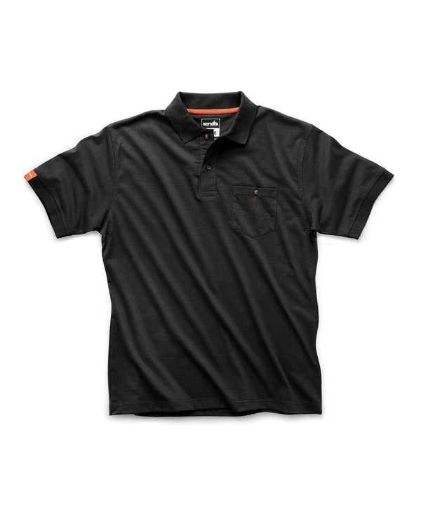 Black - Eco Worker polo Polos Scruffs New Styles for 2023, Organic & Conscious, Plus Sizes, Polos & Casual, Workwear Schoolwear Centres