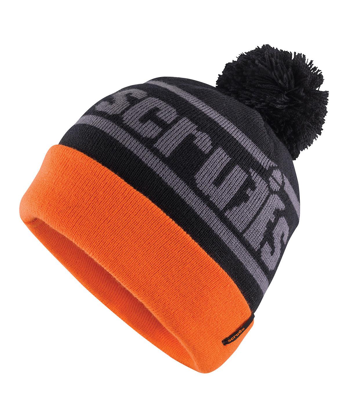 Black/Orange - Trade bobble hat Hats Scruffs Headwear, New Styles for 2023, Workwear Schoolwear Centres