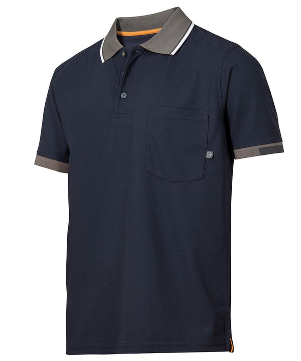 Black - AllroundWork 37.5® Tech short sleeve polo shirt (2724) Polos Snickers Exclusives, Workwear Schoolwear Centres