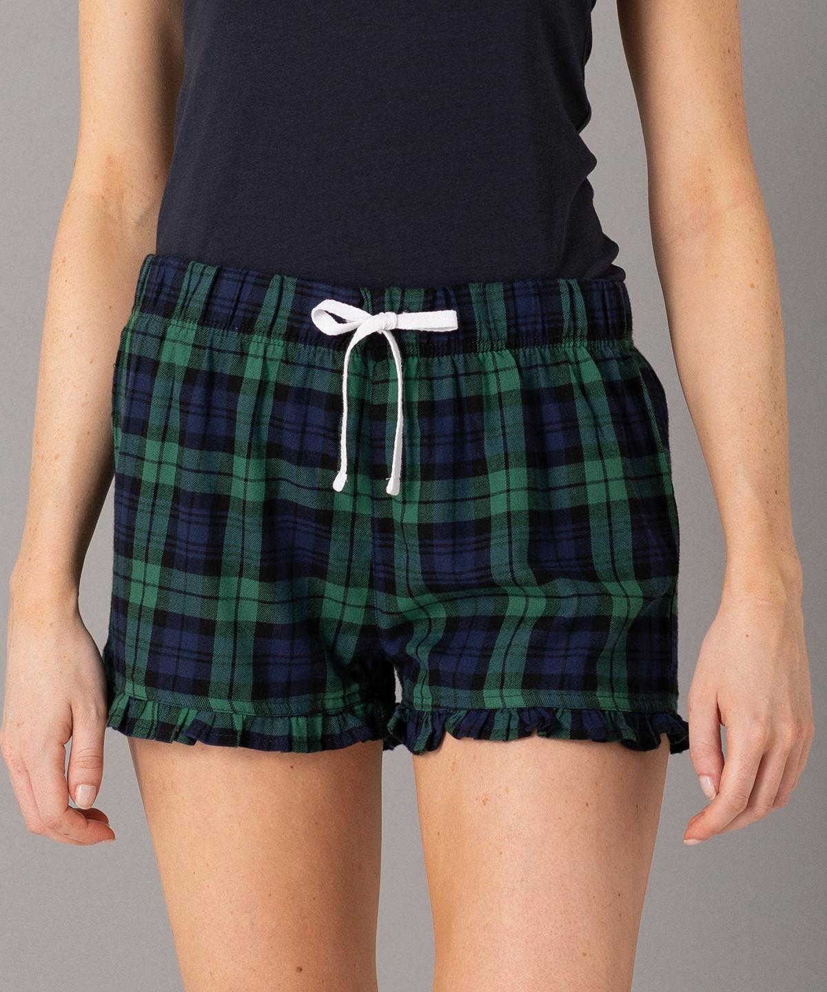 Red/Navy Check - Women's tartan frill shorts Shorts SF Lounge & Underwear, Lounge Sets, Rebrandable Schoolwear Centres