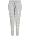 Heather Grey/White Stars - Women's cuffed lounge pants Loungewear Bottoms SF Home Comforts, Lounge & Underwear, Lounge Sets, New For 2021, New Styles For 2021 Schoolwear Centres