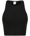 Black - Women's cropped top Vests SF Lounge Sets, New For 2021, New Styles For 2021, T-Shirts & Vests, Women's Fashion Schoolwear Centres